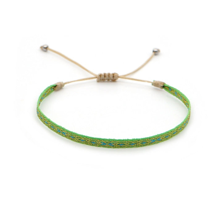 Pulsera tejida hecha a mano pura con correa tejida de estilo bohemio
