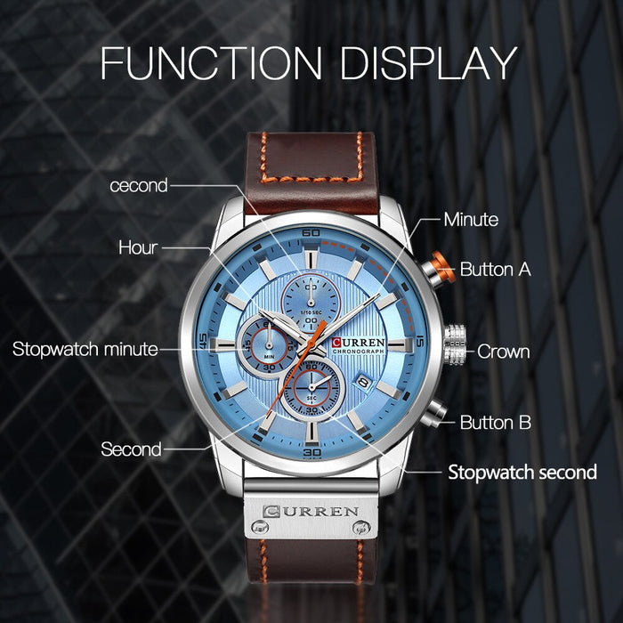 Watch Top Brand Man Watches with Chronograph Sports Waterproof Clock Man Watches Military Luxury Men's Watch Analog Quartz - eZthings USA WE SORT ALL THE CRAZIEST GADGETS, GIZMOS, TOYS & TECHNOLOGY, SO YOU DON'T HAVE TO.