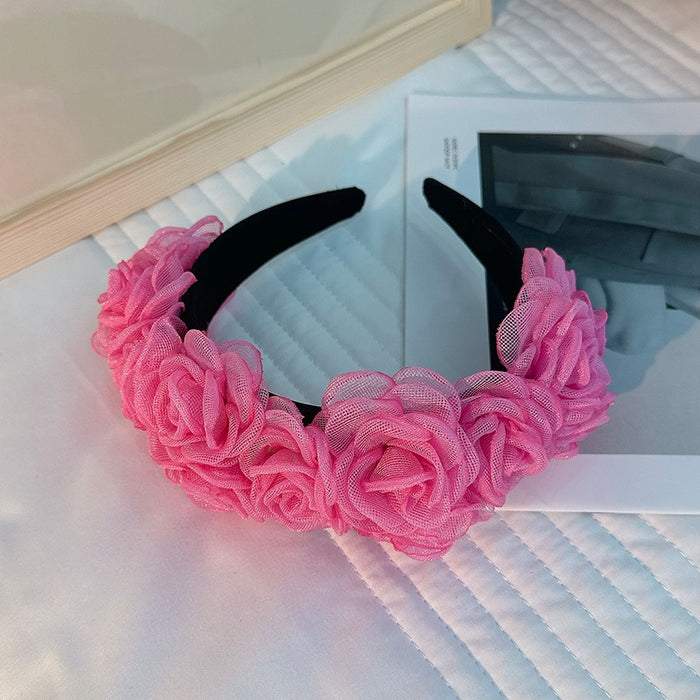 Fashionable handmade snow yarn flower headband