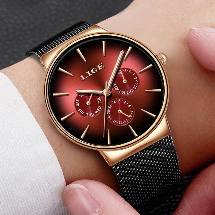 LIGE Mesh Strap Quartz Men's Watch - eZthings USA WE SORT ALL THE CRAZIEST GADGETS, GIZMOS, TOYS & TECHNOLOGY, SO YOU DON'T HAVE TO.