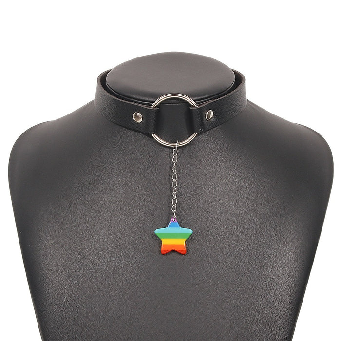 N9556 Street Photography Exaggerated New Necklace Personality Strap Neck Leather Neckchain Metal Buckle Fashion Choker - eZthings USA WE SORT ALL THE CRAZIEST GADGETS, GIZMOS, TOYS & TECHNOLOGY, SO YOU DON'T HAVE TO.