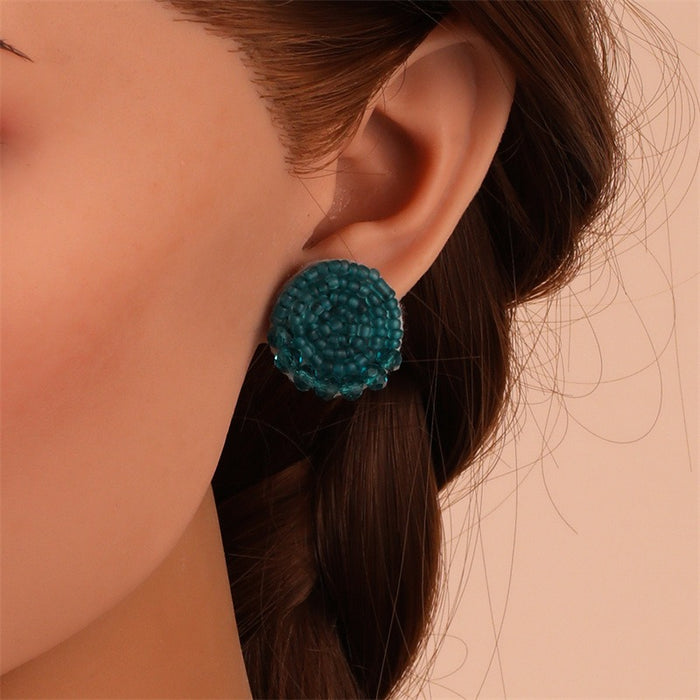 Fashionable geometric crystal handmade rice bead earrings - eZthings USA WE SORT ALL THE CRAZIEST GADGETS, GIZMOS, TOYS & TECHNOLOGY, SO YOU DON'T HAVE TO.