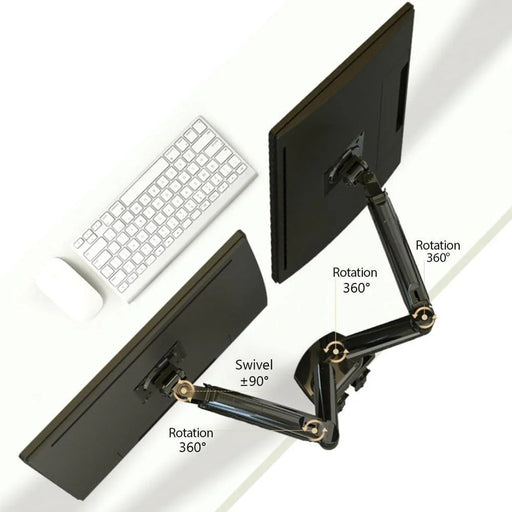 Rehisk Dual Monitor Mount for 15-32 Inch Screens - F160 - eZthings USA WE SORT ALL THE CRAZIEST GADGETS, GIZMOS, TOYS & TECHNOLOGY, SO YOU DON'T HAVE TO.