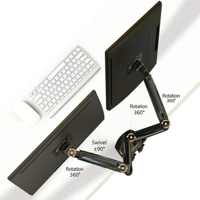 Rehisk Dual Monitor Mount for 15-32 Inch Screens - F160 - eZthings USA WE SORT ALL THE CRAZIEST GADGETS, GIZMOS, TOYS & TECHNOLOGY, SO YOU DON'T HAVE TO.