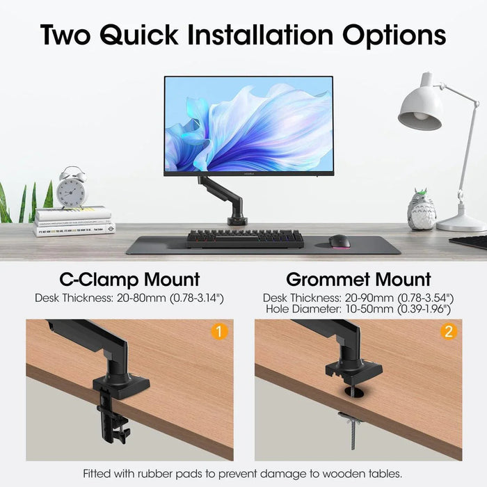 Rehisk Single Monitor Mount for 15-32 Inch Screens - F80 - eZthings USA WE SORT ALL THE CRAZIEST GADGETS, GIZMOS, TOYS & TECHNOLOGY, SO YOU DON'T HAVE TO.