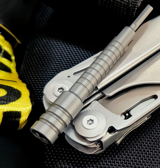 Multi-tool Bit Driver Extender - Compatible with Leatherman Skeletool/Surge/MUT/Wave Plus and Signal Bits set, Multitool Kit add-on accessory (420 Stainless Steel)