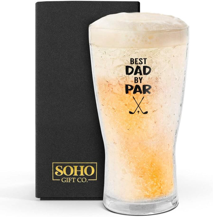 Freezer Cup Golfing Gift for - Freezable Ice-Gel Chiller Mug for Beer/Iced Cold Drinks - Insulated 14oz Frozen Drinking Glass for Men who Golf (Gift Boxed)