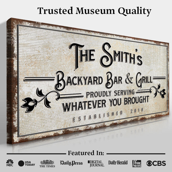 Backyard Bar & Grill Sign - eZthings USA WE SORT ALL THE CRAZIEST GADGETS, GIZMOS, TOYS & TECHNOLOGY, SO YOU DON'T HAVE TO.