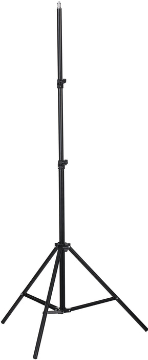 Black tripod stand on a white background