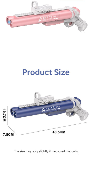 Double tube electric water gun outdoor water play and war toy - eZthings USA WE SORT ALL THE CRAZIEST GADGETS, GIZMOS, TOYS & TECHNOLOGY, SO YOU DON'T HAVE TO.