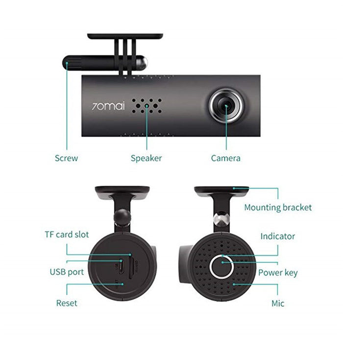 Xiaomi 70 minutos WiFi inteligente DVR 130 grados cámara de salpicadero de coche inalámbrica 1080P Full HD VERSIÓN NOCTURNA G-Sensor grabadora de conducción