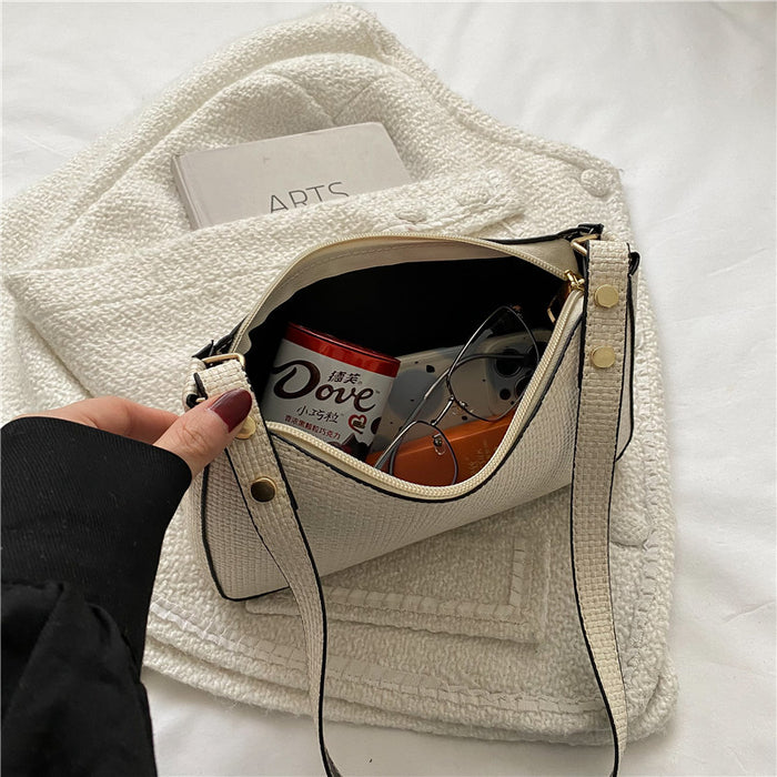 New French Underarm Bag Female Ins Niche Design High-End All-Match Texture One-Shoulder Soft Leather Baguette Bag