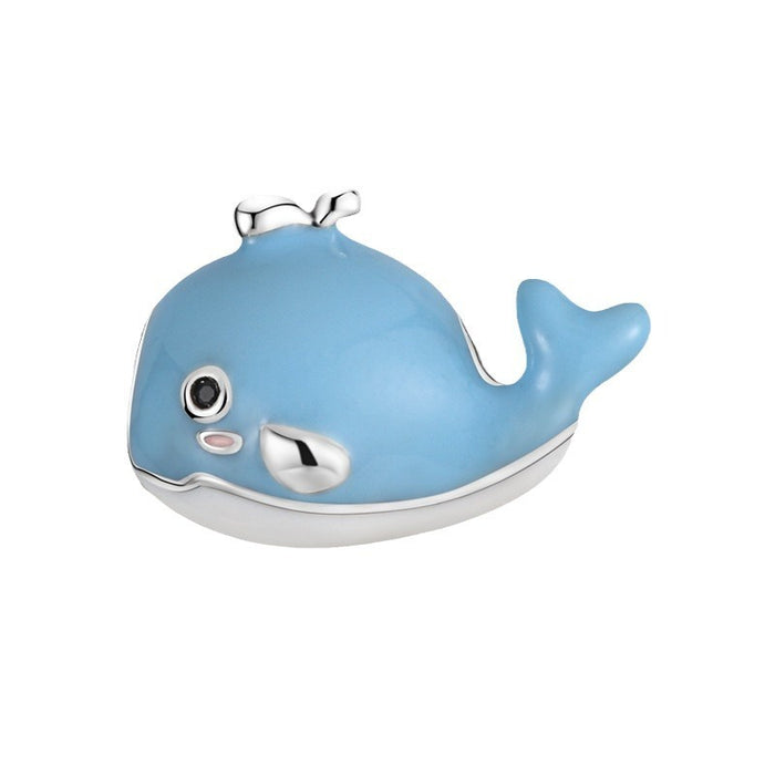 Cuentas colgantes de ballena y delfín de viento oceánico, artículo de pulsera de cuentas DIY Chapado en cobre