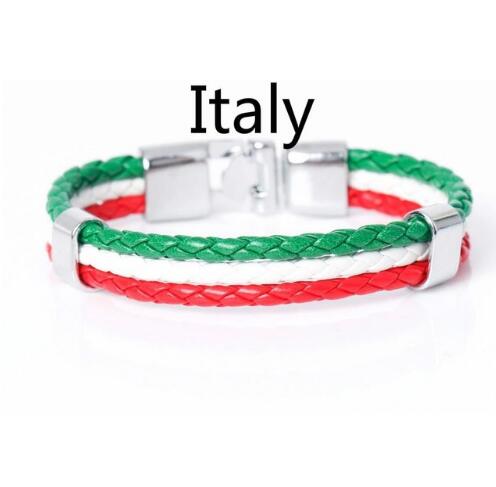 National Flag Leather Bracelets Sports Football Fans Jewelry - eZthings USA WE SORT ALL THE CRAZIEST GADGETS, GIZMOS, TOYS & TECHNOLOGY, SO YOU DON'T HAVE TO.