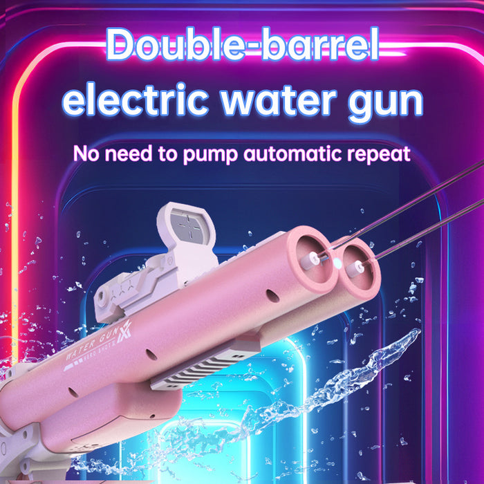 Double tube electric water gun outdoor water play and war toy - eZthings USA WE SORT ALL THE CRAZIEST GADGETS, GIZMOS, TOYS & TECHNOLOGY, SO YOU DON'T HAVE TO.