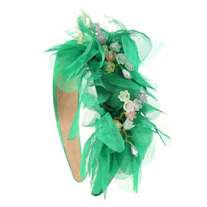 Fashionable handmade fabric crystal flower headband - eZthings USA WE SORT ALL THE CRAZIEST GADGETS, GIZMOS, TOYS & TECHNOLOGY, SO YOU DON'T HAVE TO.