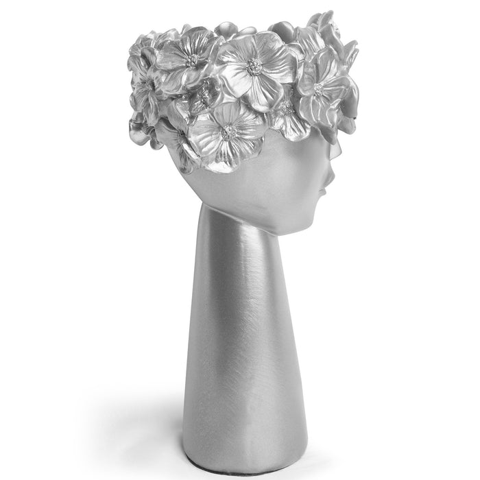 Silver flowerpot home resin ornaments - eZthings USA WE SORT ALL THE CRAZIEST GADGETS, GIZMOS, TOYS & TECHNOLOGY, SO YOU DON'T HAVE TO.