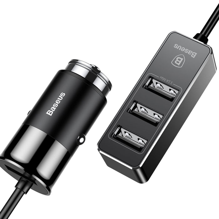 Baseus 4 USB Multi Expander Car Charger 5.5A Adaptador de cargador de coche rápido de 4 puertos