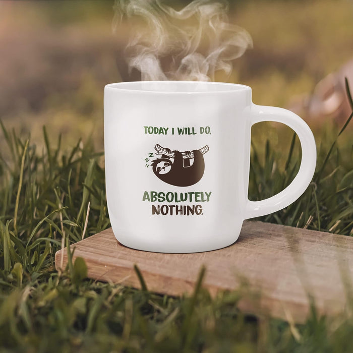 SoHo Funny Coffee Mug with Warmer, Electric Heated Cup for Coffee Lover Gifts for Men/Women/Birthday/Christmas, 12oz Today I Will Do Absolutely Nothing (Gift Boxed)
