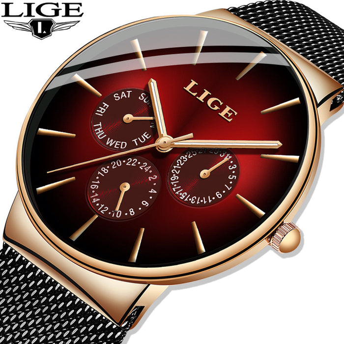 LIGE Mesh Strap Quartz Men's Watch - eZthings USA WE SORT ALL THE CRAZIEST GADGETS, GIZMOS, TOYS & TECHNOLOGY, SO YOU DON'T HAVE TO.
