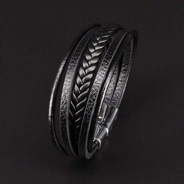 Multi layer handmade woven bracelet for men, European and American jewelry, leather rope magnetic suction vintage bracelet - eZthings USA WE SORT ALL THE CRAZIEST GADGETS, GIZMOS, TOYS & TECHNOLOGY, SO YOU DON'T HAVE TO.