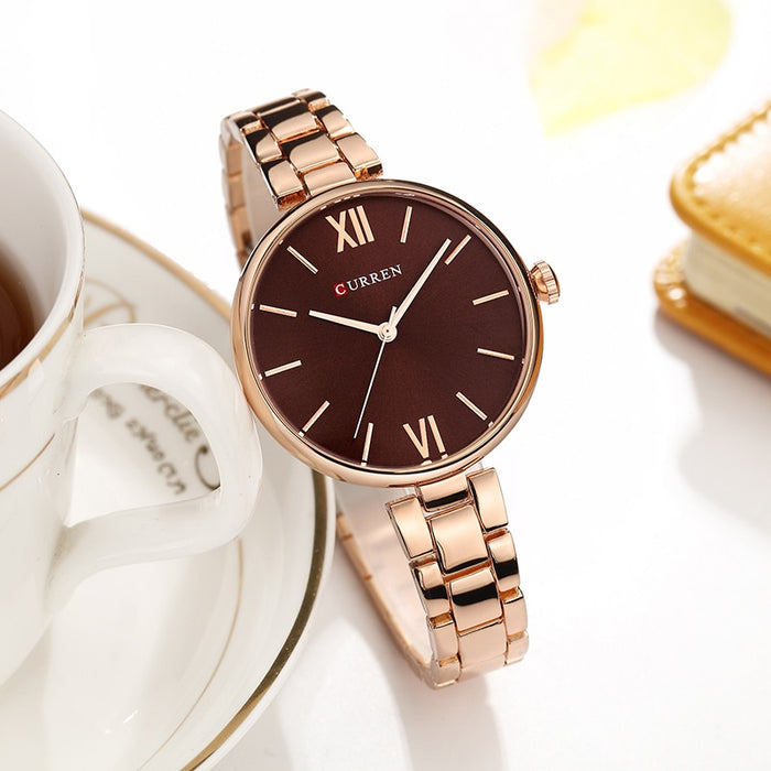 CURREN Women Watch Quartz Female clock Casual Fashion Stainless Steel Strap Watch - eZthings USA WE SORT ALL THE CRAZIEST GADGETS, GIZMOS, TOYS & TECHNOLOGY, SO YOU DON'T HAVE TO.