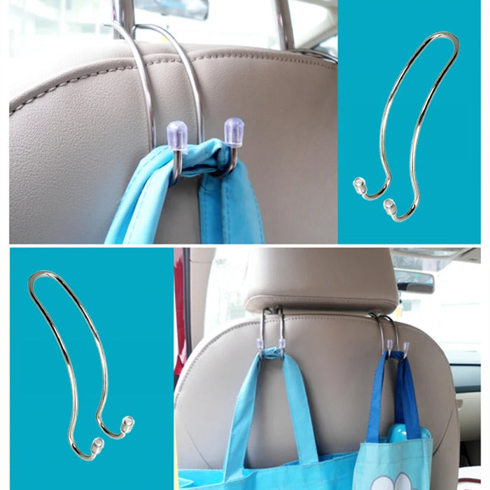 Clips Automotive Metal Car Seat Hook Auto Headrest Hanger Bag Holder for Car Bag Purse Cloth Grocery Storage Auto Fastener - eZthings USA WE SORT ALL THE CRAZIEST GADGETS, GIZMOS, TOYS & TECHNOLOGY, SO YOU DON'T HAVE TO.
