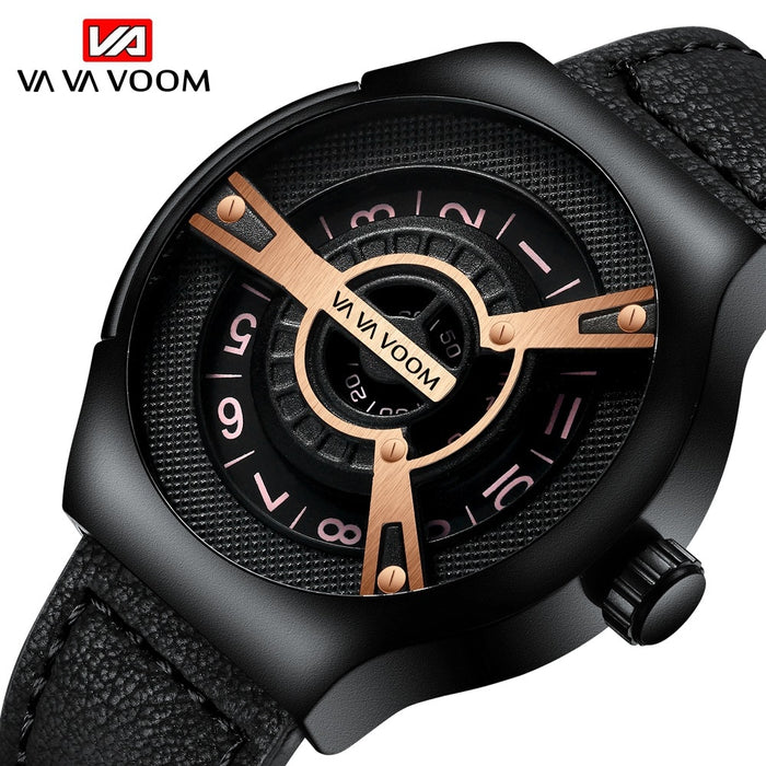 VAVA VOOM Brand VA-275 Creative Big Watch Men Fashions Sports Watches Men's Wrist Watch Men Luxury Casual Men Watch Leather Male Clock - eZthings USA WE SORT ALL THE CRAZIEST GADGETS, GIZMOS, TOYS & TECHNOLOGY, SO YOU DON'T HAVE TO.