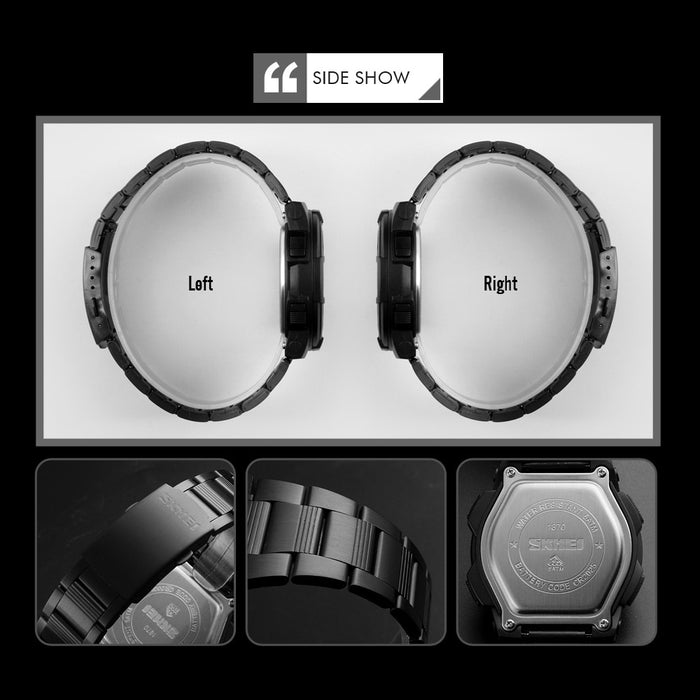 SKMEI 1370 Men Watch Fashion Quartz Sports Watches Stainless Steel Strap Men Watches Top Brand Luxury Business Waterproof Wrist Watch - eZthings USA WE SORT ALL THE CRAZIEST GADGETS, GIZMOS, TOYS & TECHNOLOGY, SO YOU DON'T HAVE TO.