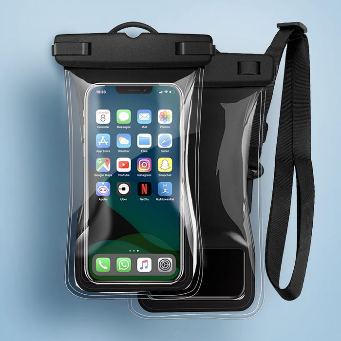 2-Pack Floatable Water Proof iPhone Phone Pouch (Patented Air Chamber) Floating Waterproof Dry Bag - Summer Accessories for Beach, Boating (fits iPhone 13, 14 Pro Max and Samsung s22, s23 Ultra)