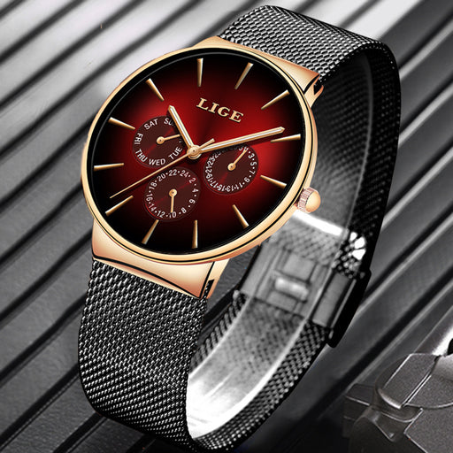 LIGE Mesh Strap Quartz Men's Watch - eZthings USA WE SORT ALL THE CRAZIEST GADGETS, GIZMOS, TOYS & TECHNOLOGY, SO YOU DON'T HAVE TO.