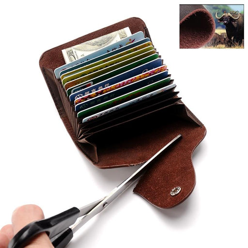 Genuine Leather Card Wallet for Men and Women Cowhide Business Card Holder Credit Card Purse - eZthings USA WE SORT ALL THE CRAZIEST GADGETS, GIZMOS, TOYS & TECHNOLOGY, SO YOU DON'T HAVE TO.