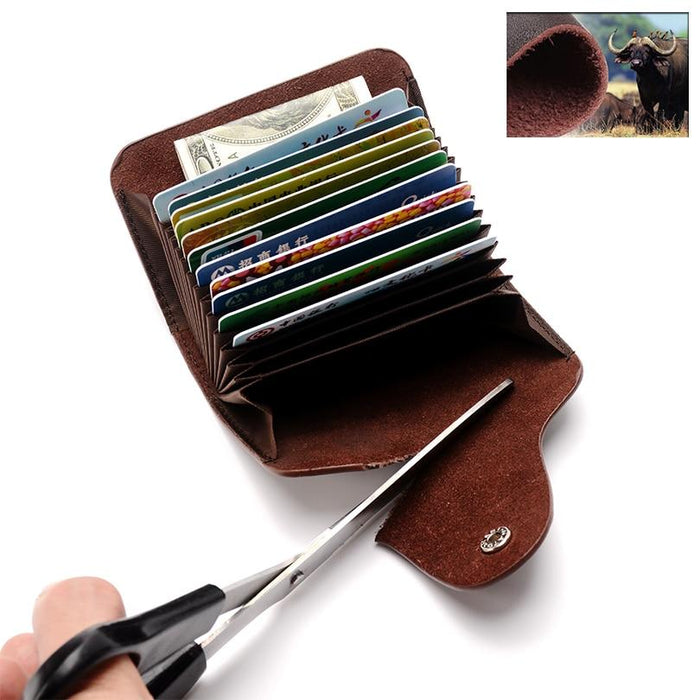 Genuine Leather Card Wallet for Men and Women Cowhide Business Card Holder Credit Card Purse - eZthings USA WE SORT ALL THE CRAZIEST GADGETS, GIZMOS, TOYS & TECHNOLOGY, SO YOU DON'T HAVE TO.