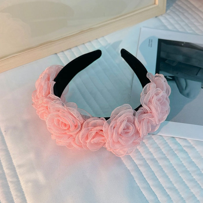 Fashionable handmade snow yarn flower headband