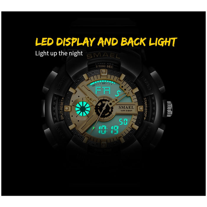 SMAEL 8026 Top Brand Men's Watches Luxury LED Sport Waterproof Military Watch Men Casual Digital Chronograph Clock Relogios Masculino - eZthings USA WE SORT ALL THE CRAZIEST GADGETS, GIZMOS, TOYS & TECHNOLOGY, SO YOU DON'T HAVE TO.
