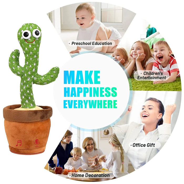Dancing Cactus Mimicking Toy, USB-C Rechargeable