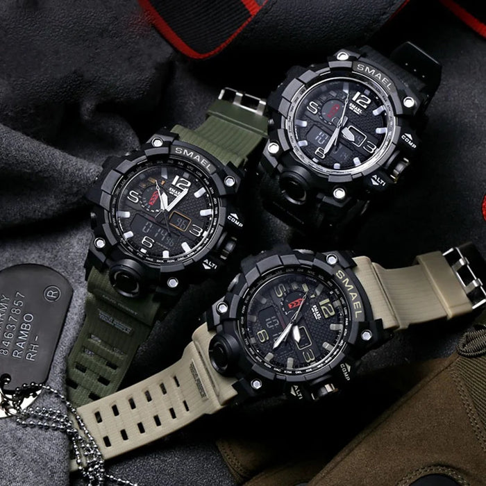 Dual Display Mens Military Quartz Wristwatch Men Resistant Sports Digital Watch - eZthings USA WE SORT ALL THE CRAZIEST GADGETS, GIZMOS, TOYS & TECHNOLOGY, SO YOU DON'T HAVE TO.