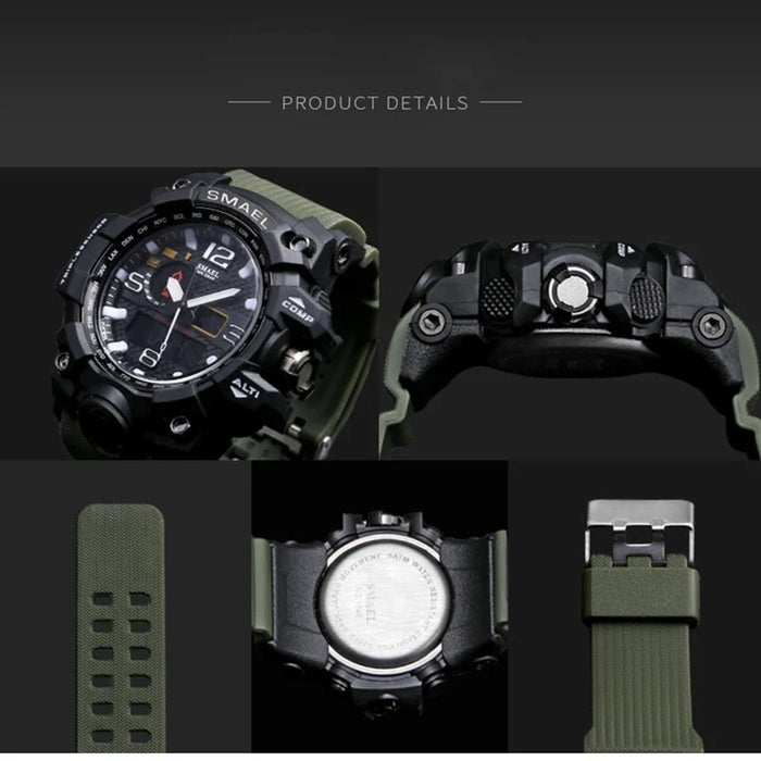 Dual Display Mens Military Quartz Wristwatch Men Resistant Sports Digital Watch - eZthings USA WE SORT ALL THE CRAZIEST GADGETS, GIZMOS, TOYS & TECHNOLOGY, SO YOU DON'T HAVE TO.