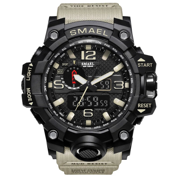 Dual Display Mens Military Quartz Wristwatch Men Resistant Sports Digital Watch - eZthings USA WE SORT ALL THE CRAZIEST GADGETS, GIZMOS, TOYS & TECHNOLOGY, SO YOU DON'T HAVE TO.