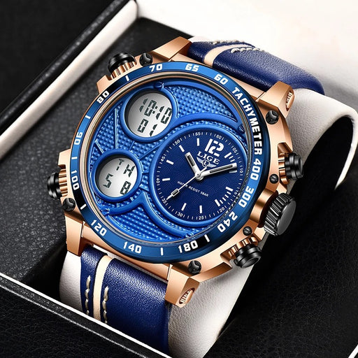 Lige Business Electronic Watch Dual Display Multi Function Low Cost Watch Men's Sports Waterproof Watch - eZthings USA WE SORT ALL THE CRAZIEST GADGETS, GIZMOS, TOYS & TECHNOLOGY, SO YOU DON'T HAVE TO.