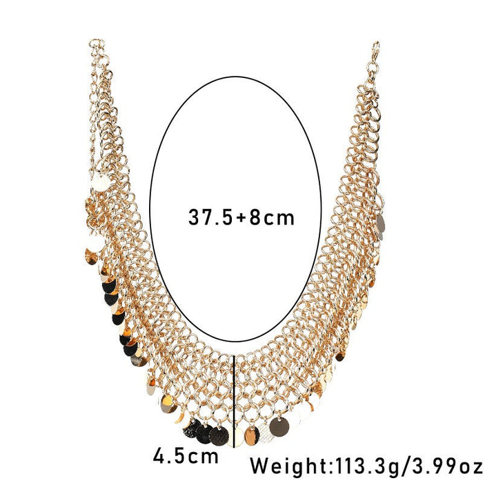 Fashionable retro tassel handmade heavy-duty multi-layer neckchain