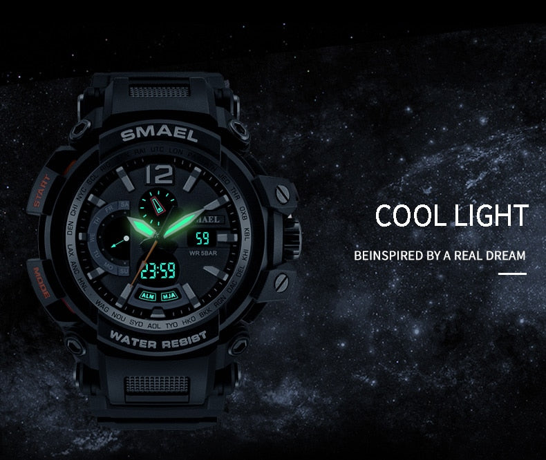 SMAEL 1702 Top Brand Luxury Sport Watch Men Digital Watches 5Bar Waterproof Military Dual Display Wristwatches Relogio Masculino - eZthings USA WE SORT ALL THE CRAZIEST GADGETS, GIZMOS, TOYS & TECHNOLOGY, SO YOU DON'T HAVE TO.