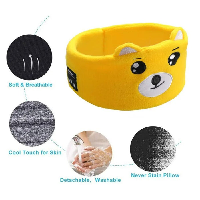 eThings Soft Elastic Comfortable Wireless Music Earphones Kids Animal Sleeping Headphones Eye Mask Bluetooth V5.0 Headphones Headband - eZthings USA WE SORT ALL THE CRAZIEST GADGETS, GIZMOS, TOYS & TECHNOLOGY, SO YOU DON'T HAVE TO.