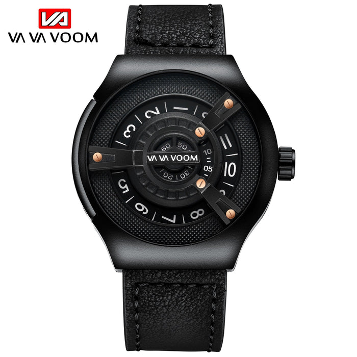 VAVA VOOM Brand VA-275 Creative Big Watch Men Fashions Sports Watches Men's Wrist Watch Men Luxury Casual Men Watch Leather Male Clock - eZthings USA WE SORT ALL THE CRAZIEST GADGETS, GIZMOS, TOYS & TECHNOLOGY, SO YOU DON'T HAVE TO.