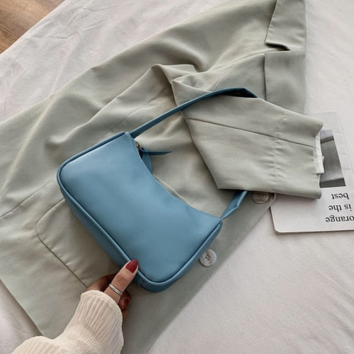 Soft PU Leather Women Purple Underarm Bag Retro Solid Color Ladies Baguette Handbags Fashion Design Girls Small Shoulder Bags - eZthings USA WE SORT ALL THE CRAZIEST GADGETS, GIZMOS, TOYS & TECHNOLOGY, SO YOU DON'T HAVE TO.