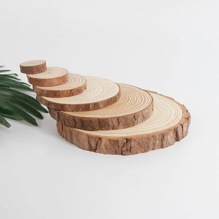 Round Wood Piece Handmade DIY Material Hand-Painted Year Round Piece Log Piece Background Wall Decoration Kindergarten Ring Creation Wood Piece