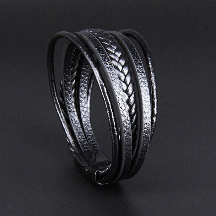 Multi layer handmade woven bracelet for men, European and American jewelry, leather rope magnetic suction vintage bracelet - eZthings USA WE SORT ALL THE CRAZIEST GADGETS, GIZMOS, TOYS & TECHNOLOGY, SO YOU DON'T HAVE TO.
