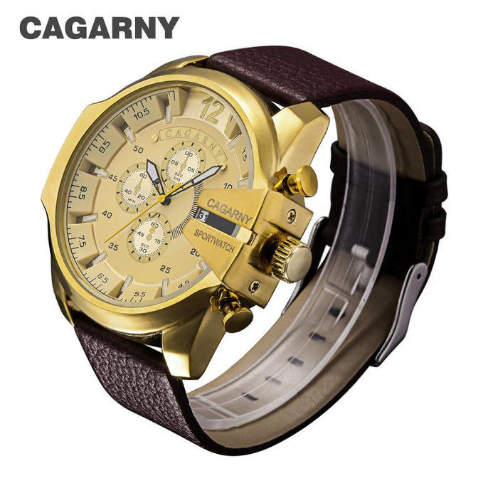 Cagarny Military Watches Men's Quartz Watch Leather Watchband Sports Wristwatches - eZthings USA WE SORT ALL THE CRAZIEST GADGETS, GIZMOS, TOYS & TECHNOLOGY, SO YOU DON'T HAVE TO.