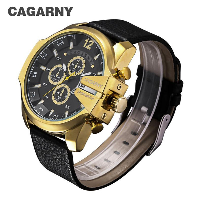 Cagarny Military Watches Men's Quartz Watch Leather Watchband Sports Wristwatches - eZthings USA WE SORT ALL THE CRAZIEST GADGETS, GIZMOS, TOYS & TECHNOLOGY, SO YOU DON'T HAVE TO.