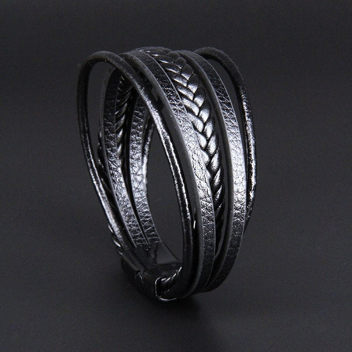 Multi layer handmade woven bracelet for men, European and American jewelry, leather rope magnetic suction vintage bracelet - eZthings USA WE SORT ALL THE CRAZIEST GADGETS, GIZMOS, TOYS & TECHNOLOGY, SO YOU DON'T HAVE TO.